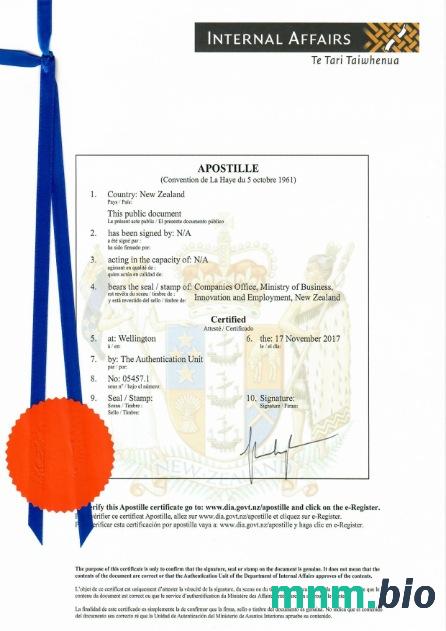 New Zeland vcertyfikat of inkorporacja Word i szablon PDF
